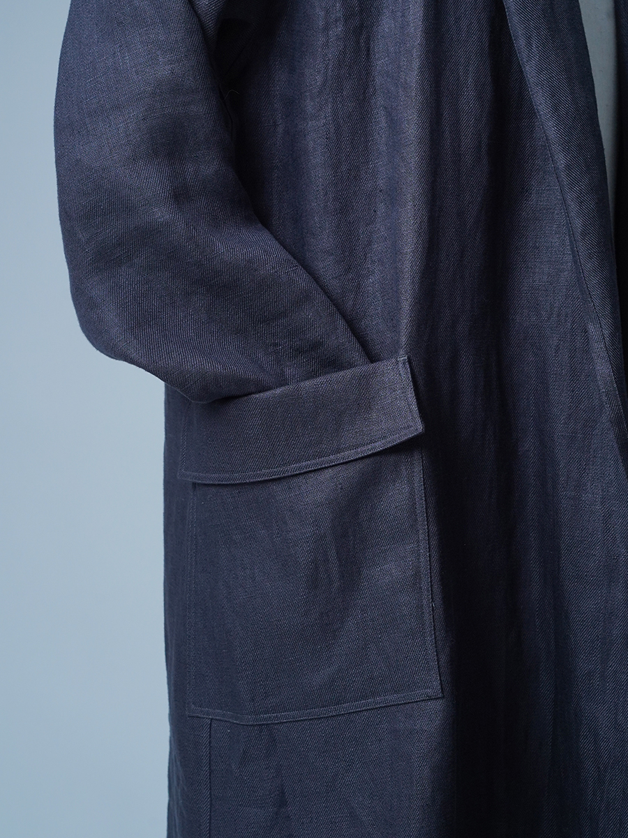 【サンプル作品】プレミアムリネン ショールカラー ローブ / ショードロンプラス sample-c0069