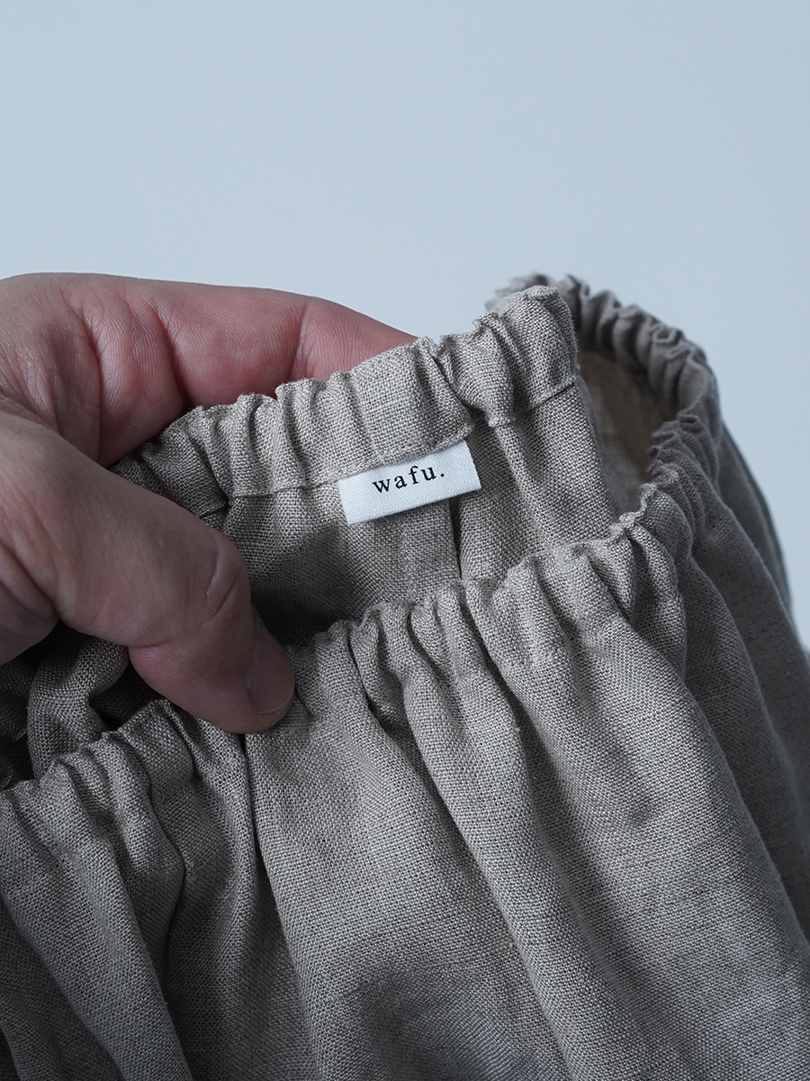 【サンプル作品】リネン ロング丈ペチパンツ / 亜麻ナチュラル sample-c0073