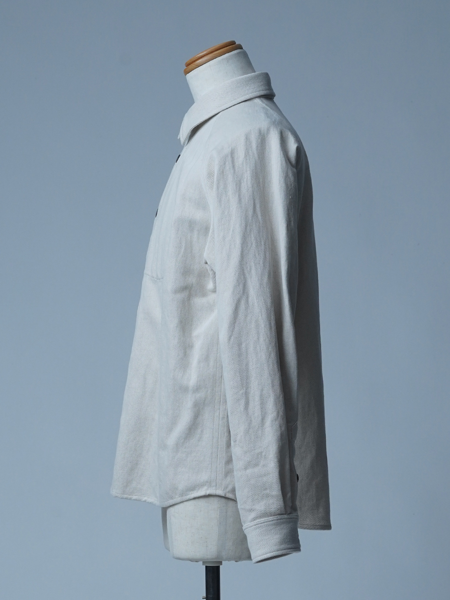 【サンプル作品/Lサイズ】メガネポケット付き リネンデニムデニムシャツ / ナチュラル sample-c0077