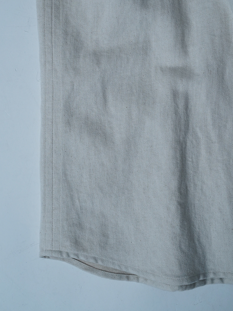 【サンプル作品/Lサイズ】メガネポケット付き リネンデニムデニムシャツ / ナチュラル sample-c0077