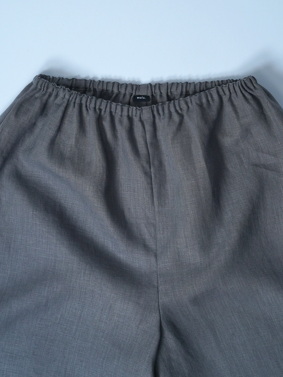 【サンプル作品】ロング丈 リネンペチパンツ / 鈍色 sample-c0087