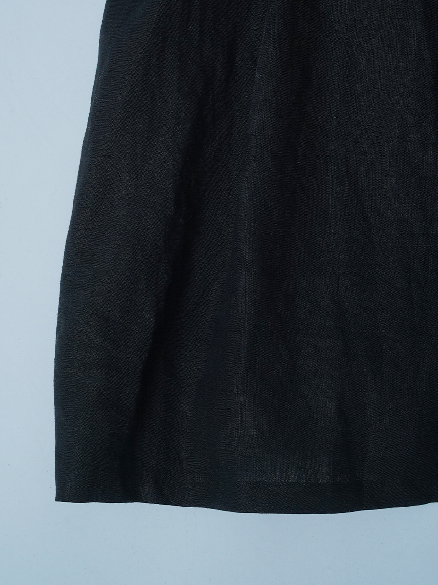 サンプル作品/Mサイズ】丸衿 鍵盤タックワンピース / 黒色 sample-c0092