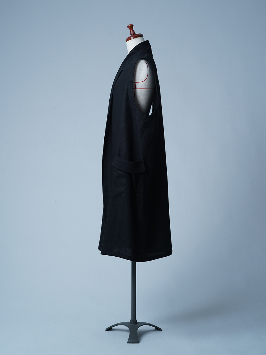 【サンプル作品】トッパーデザイン ロングリネンジレ / ブラック色 sample-c0122