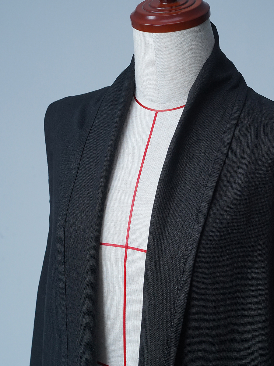 【サンプル作品】トッパーデザイン ロングリネンジレ / ブラック色 sample-c0122