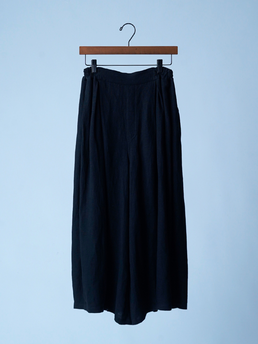 【サンプル作品】リネン梨地 ワイドイージーパンツ / ブラック sample-c0132