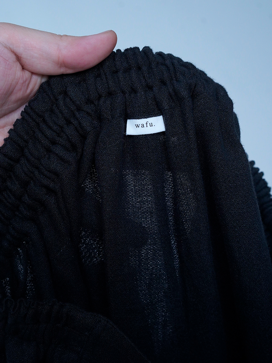 【サンプル作品】リネン梨地 ワイドイージーパンツ / ブラック sample-c0132