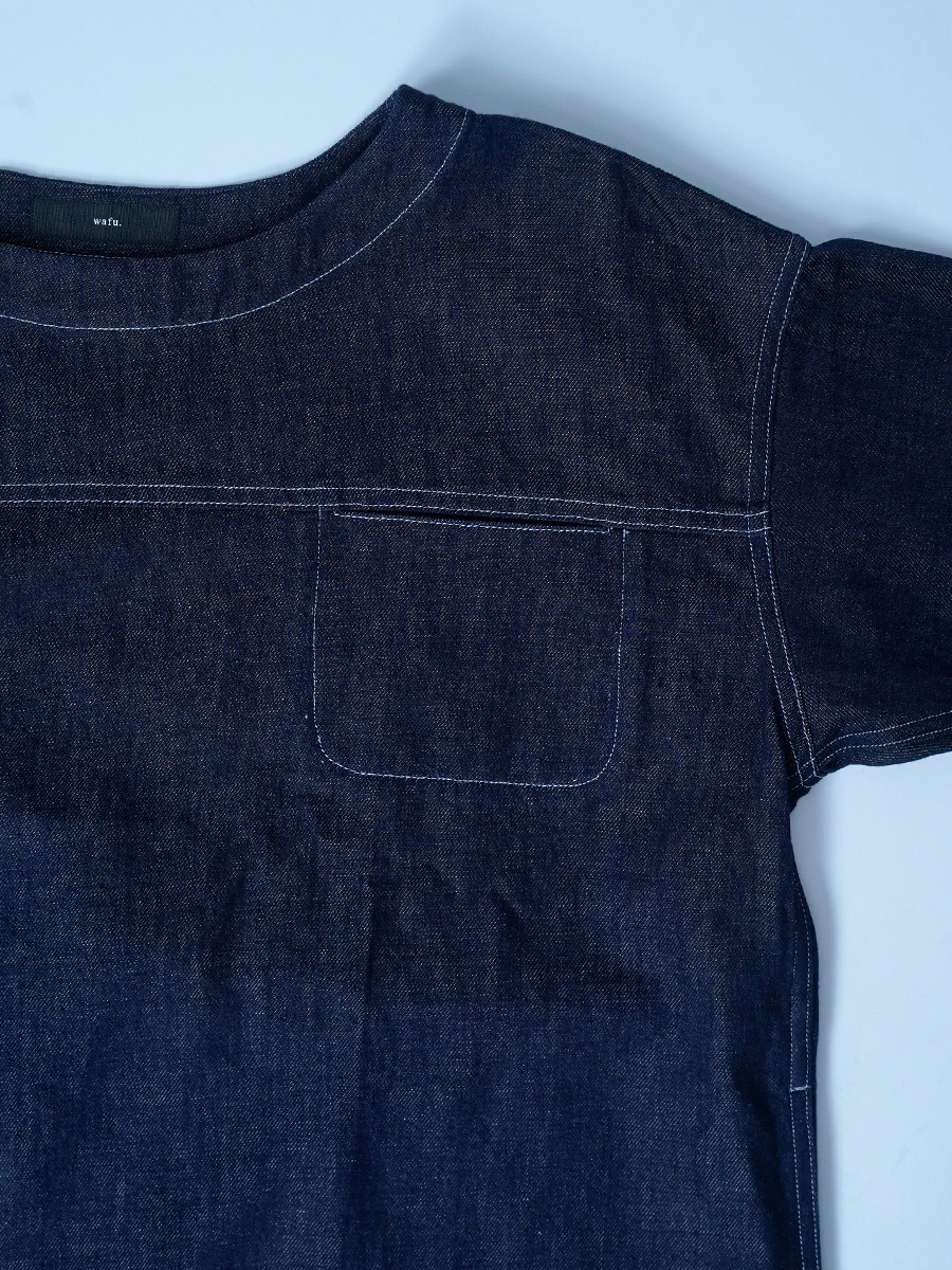 【サンプル作品】リネンデニム ロングワンピース / ダークインディゴ sample-c0134