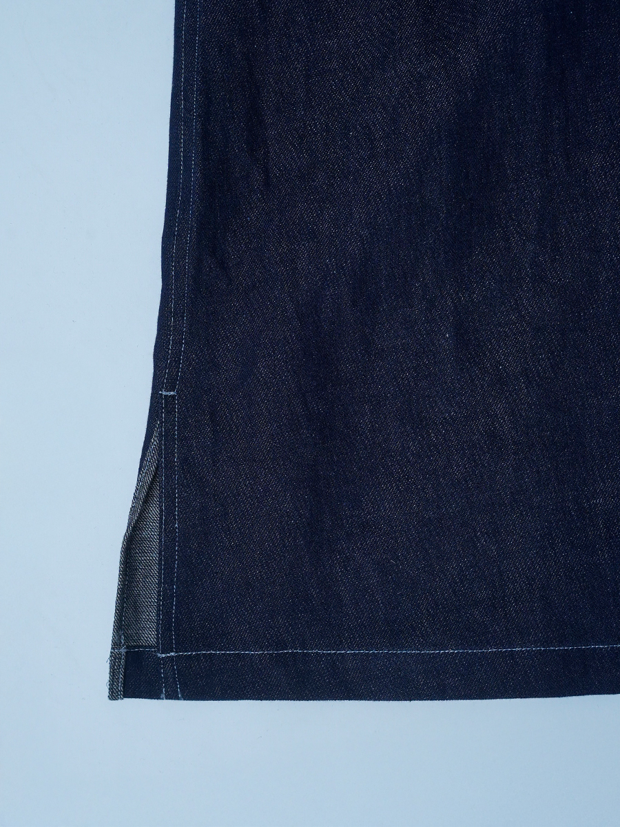 【サンプル作品】リネンデニム ロングワンピース / ダークインディゴ sample-c0134