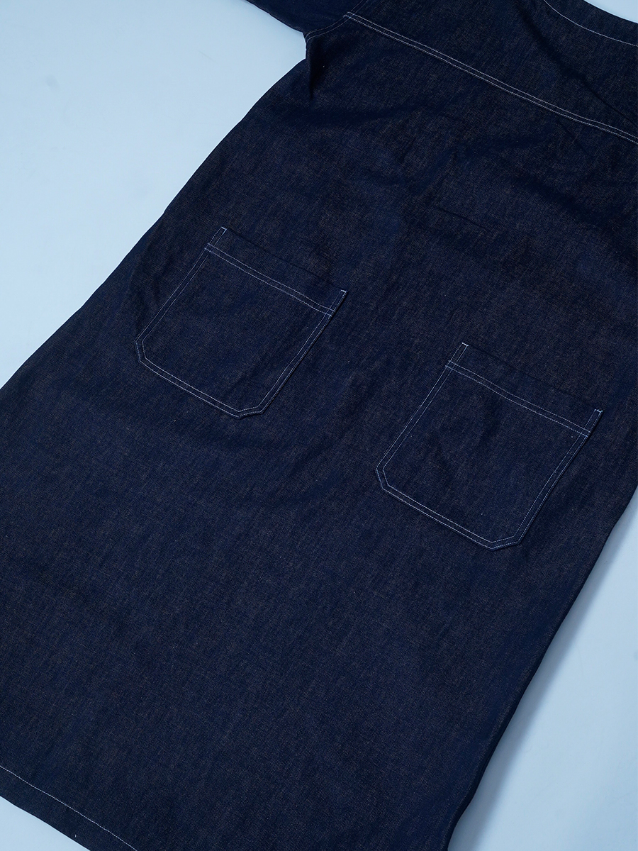 【サンプル作品】リネンデニム ロングワンピース / ダークインディゴ sample-c0134