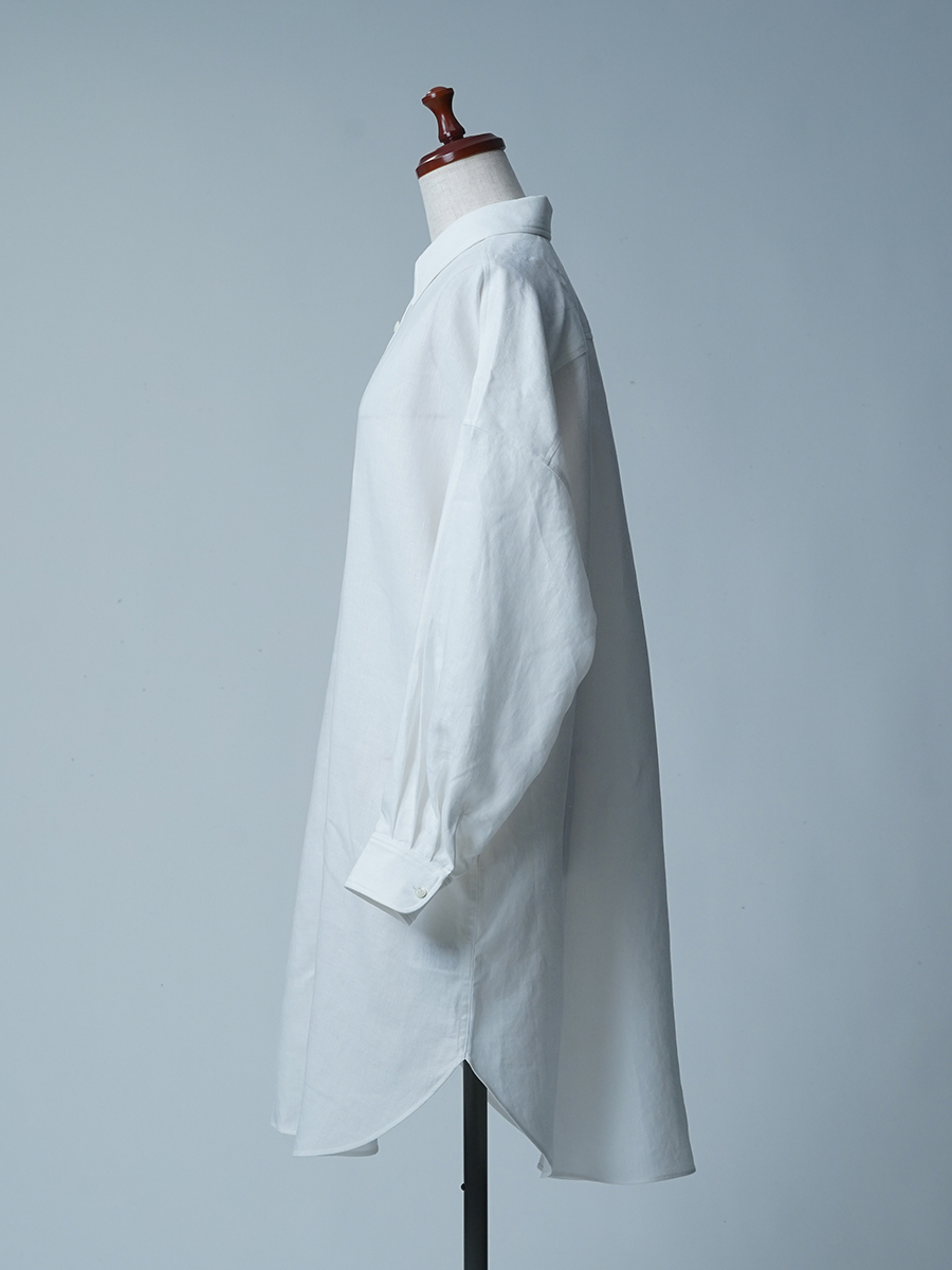 【サンプル作品】ビッグシルエット リネンシャツ / 白色 sample-c0140