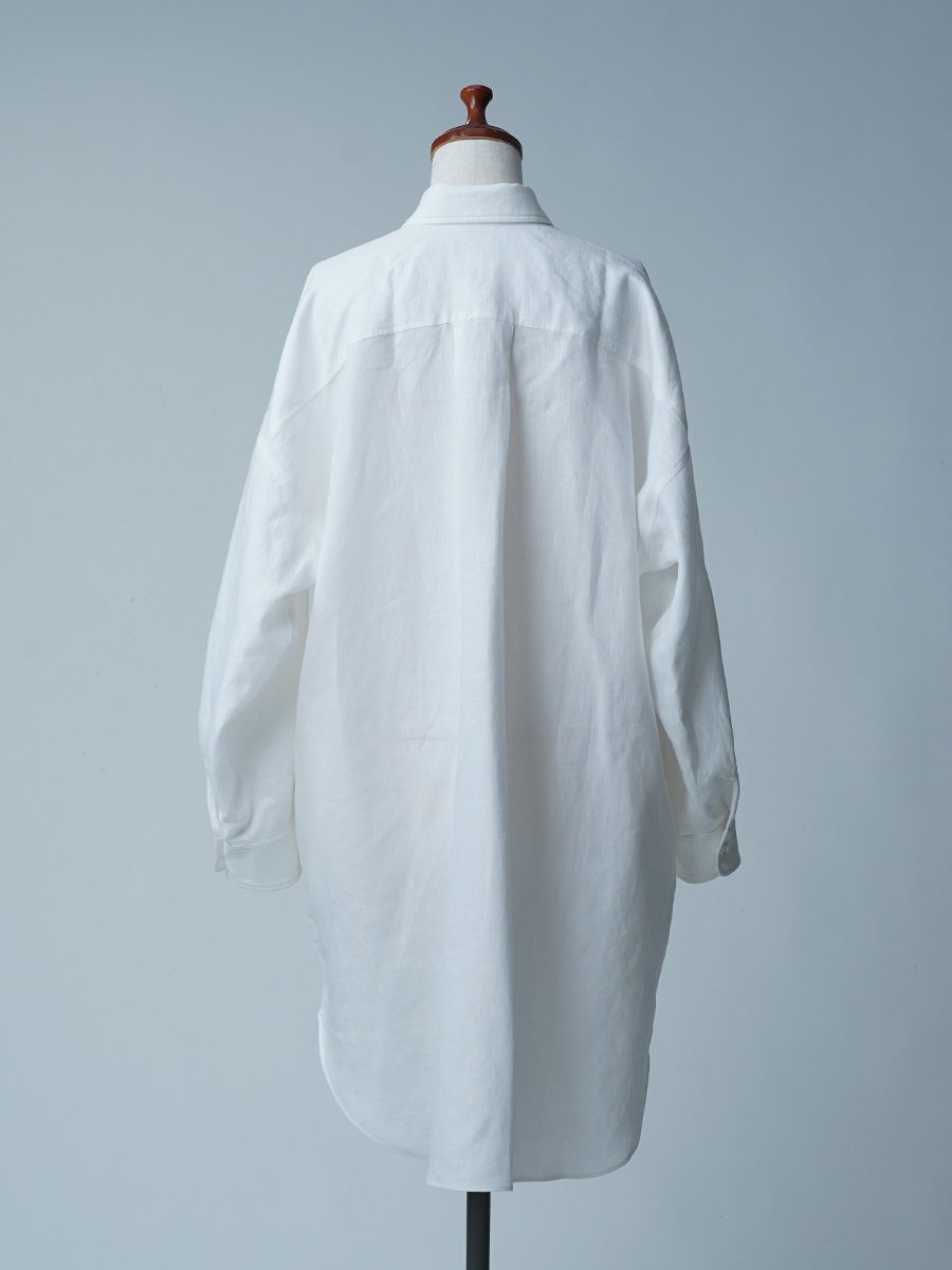 【サンプル作品】ビッグシルエット リネンシャツ / 白色 sample-c0140