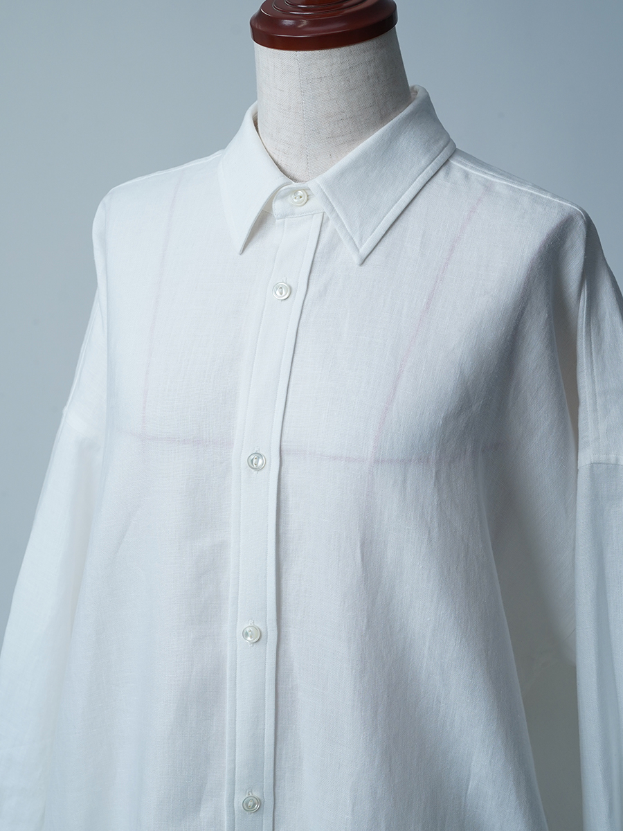 【サンプル作品】ビッグシルエット リネンシャツ / 白色 sample-c0140