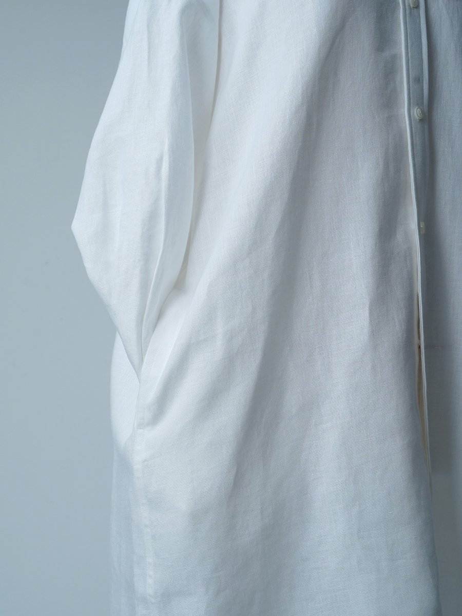 【サンプル作品】ビッグシルエット リネンシャツ / 白色 sample-c0140