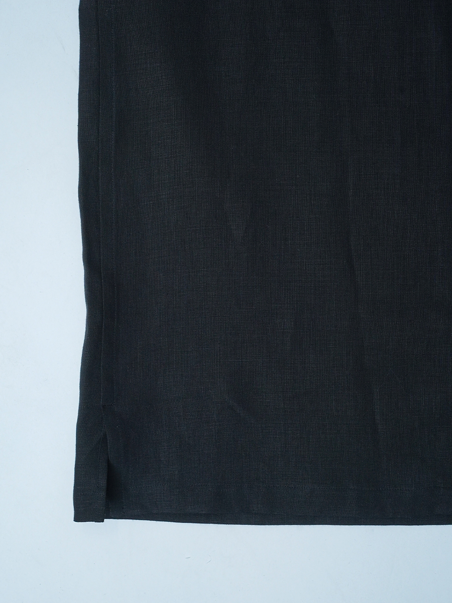 【サンプル作品】オープンカラー リネンシャツ / 黒色 sample-c0142