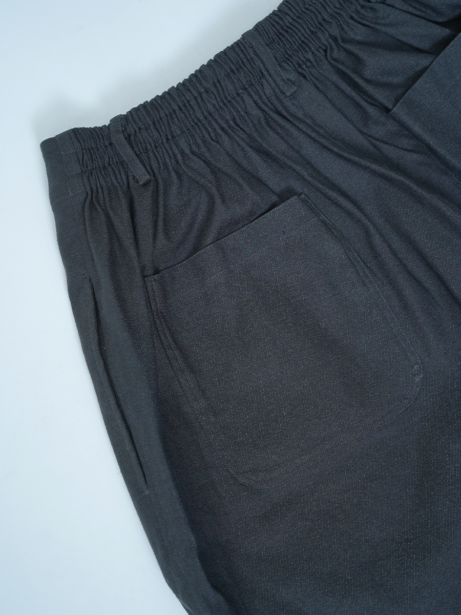 【サンプル作品/Mサイズ】ウエストタック入 リネンソロテックス パンツ / ダブグレイ sample-c0146