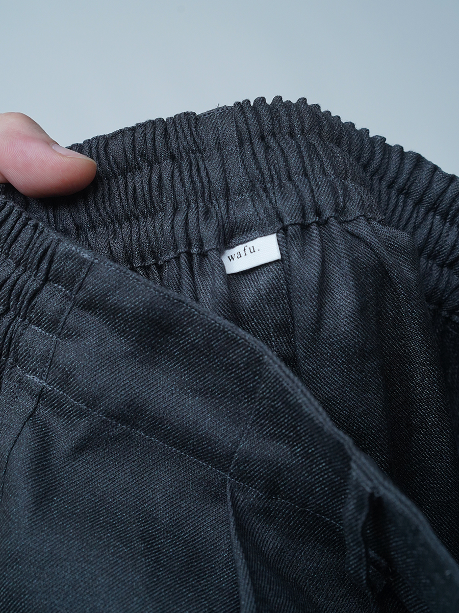 【サンプル作品/Mサイズ】ウエストタック入 リネンソロテックス パンツ / ダブグレイ sample-c0146