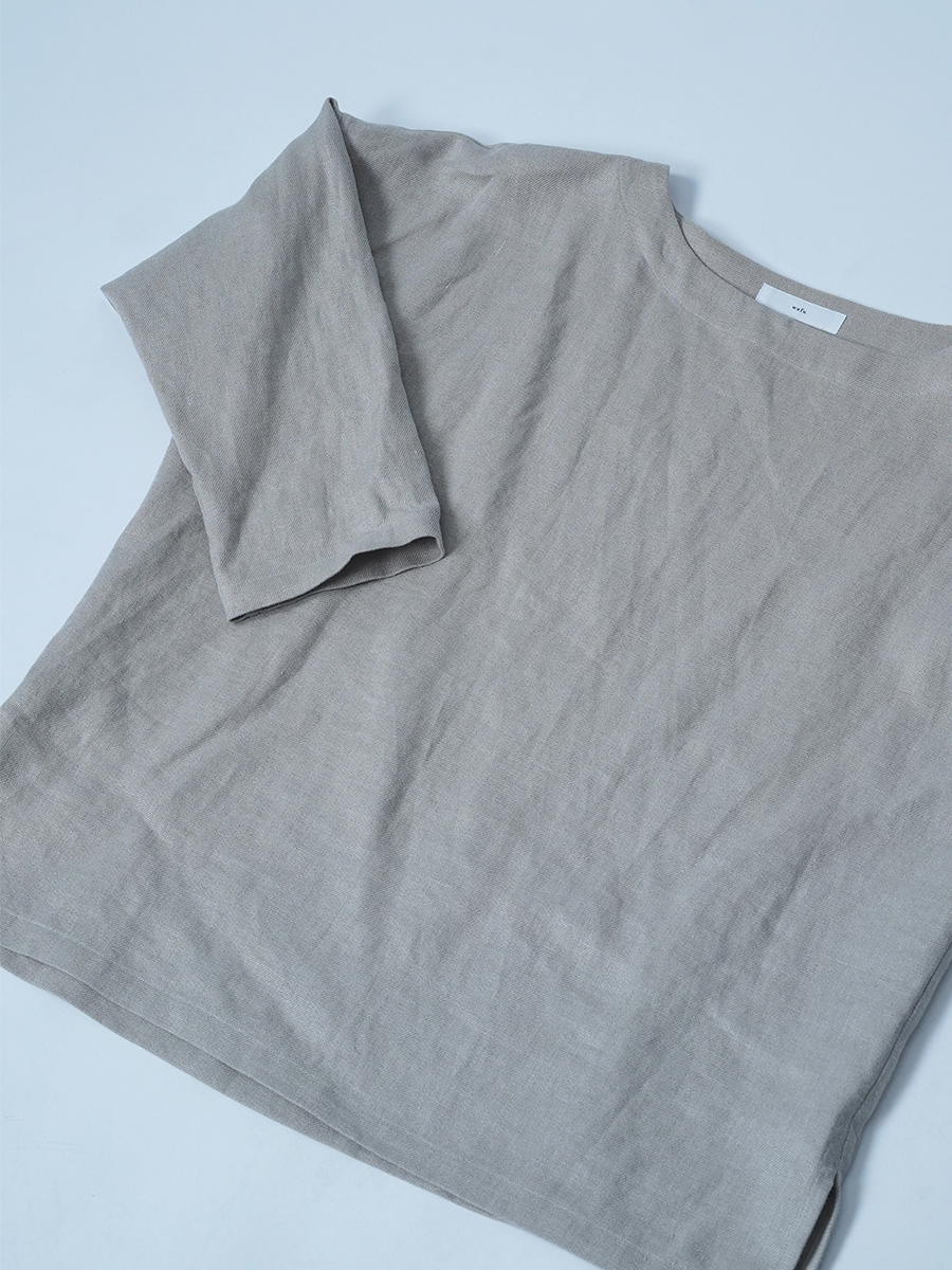 サンプル作品】プレミアムリネン 丸首トップス / フラックスプラス