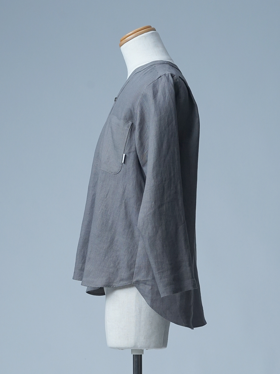 【見本品/Sサイズ】リネンパジャマ スリーピングシャツ / 鈍色(にびいろ) sample-d0018