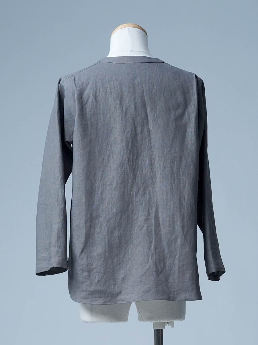 【見本品/Sサイズ】リネンパジャマ スリーピングシャツ / 鈍色(にびいろ) sample-d0018