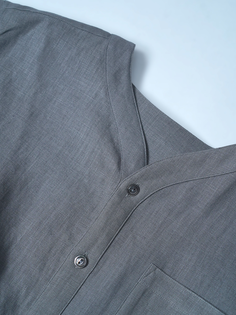 【見本品/Sサイズ】リネンパジャマ スリーピングシャツ / 鈍色(にびいろ) sample-d0018