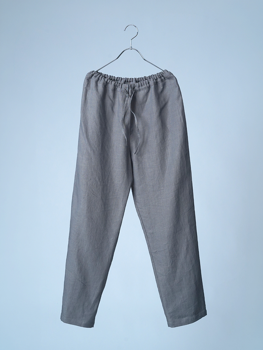 【見本品/Sサイズ】リネンパジャマ リネンパンツ / 鈍色(にびいろ) sample-d0019