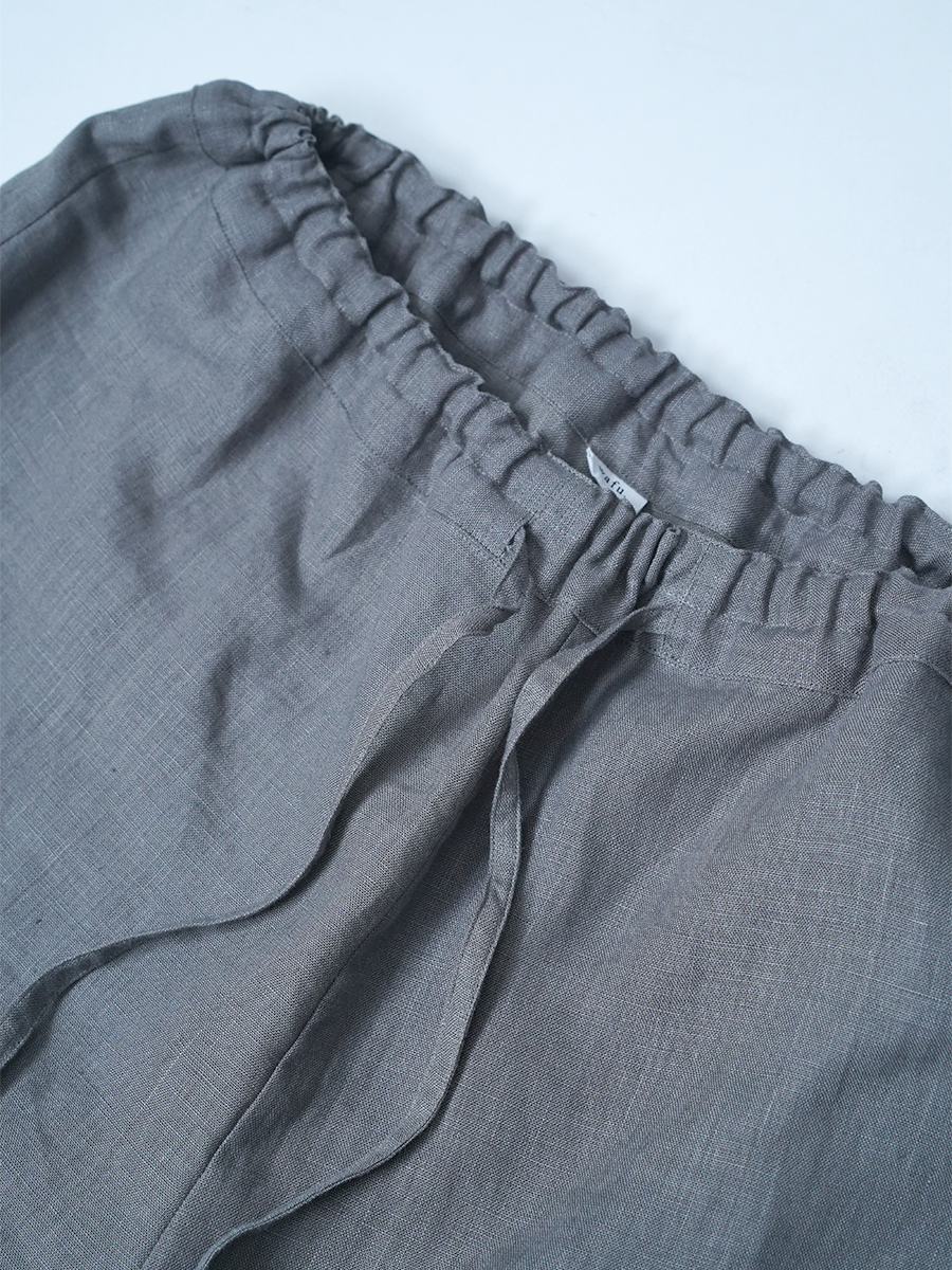 【見本品/Sサイズ】リネンパジャマ リネンパンツ / 鈍色(にびいろ) sample-d0019