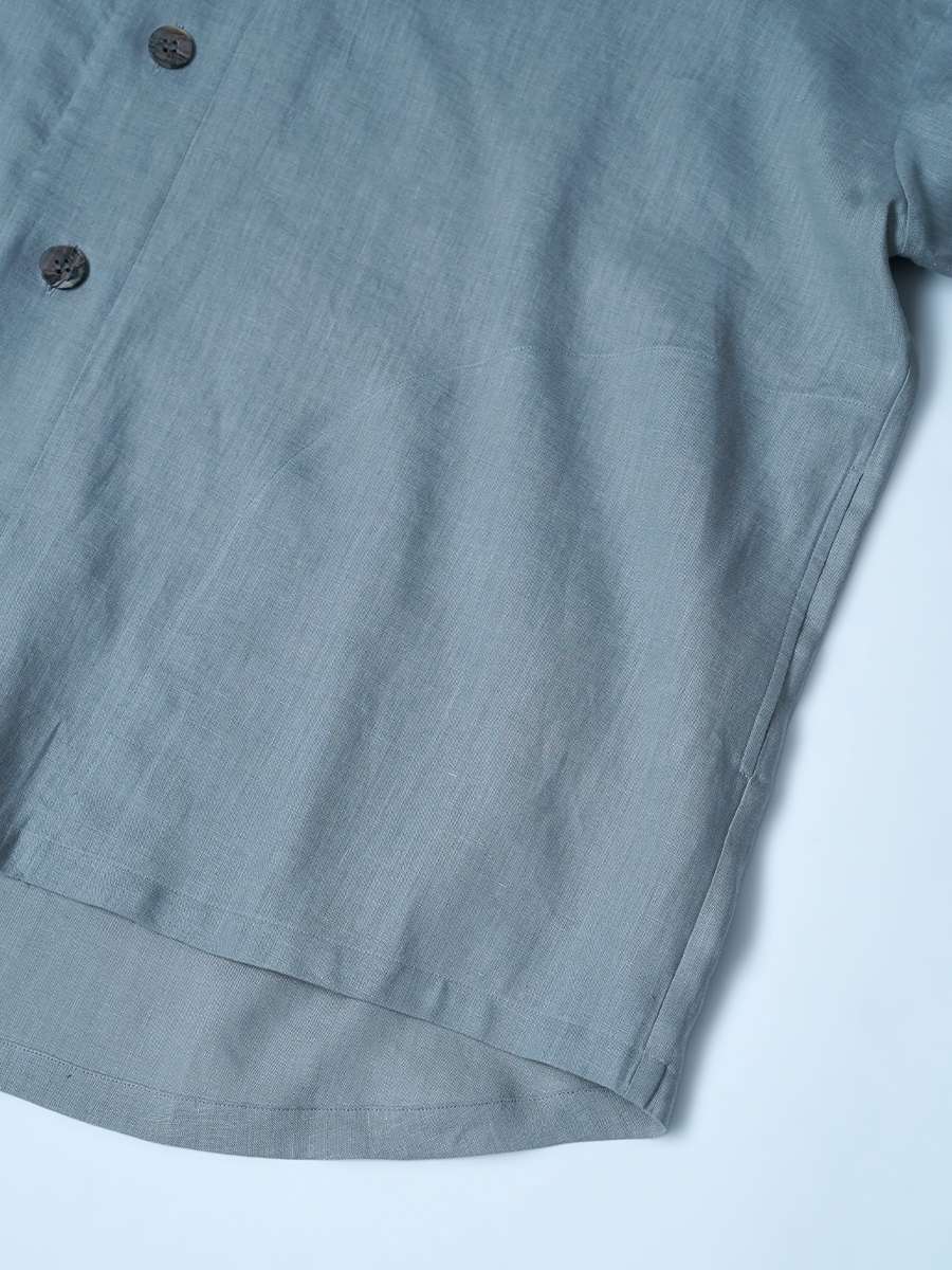 【見本品】リネンカーディガン Vネック リネンカーデ / 銀鼠(ぎんねず) sample-d0144