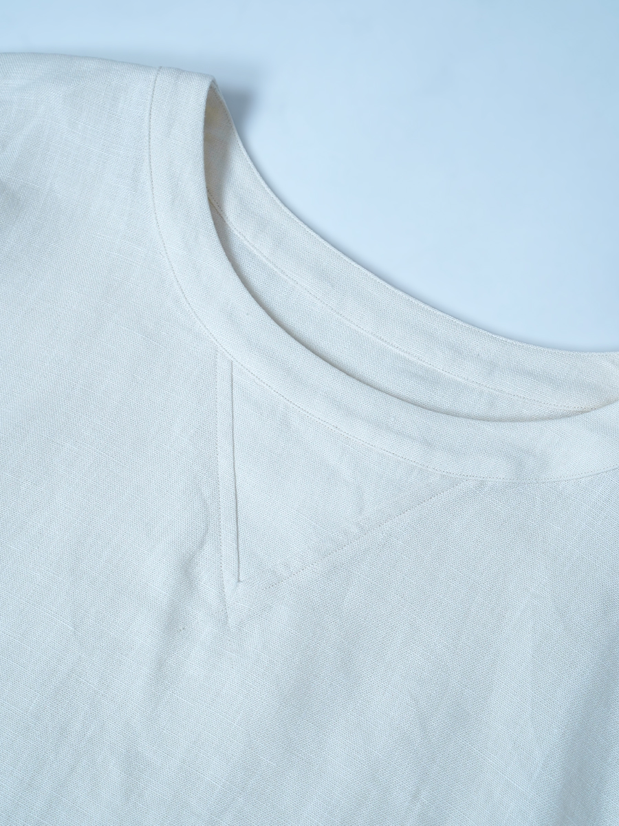 【見本品/Lサイズ】リネンスウェット リブ付き リネンプルオーバー 長袖トップス / セイロン sample-d0242