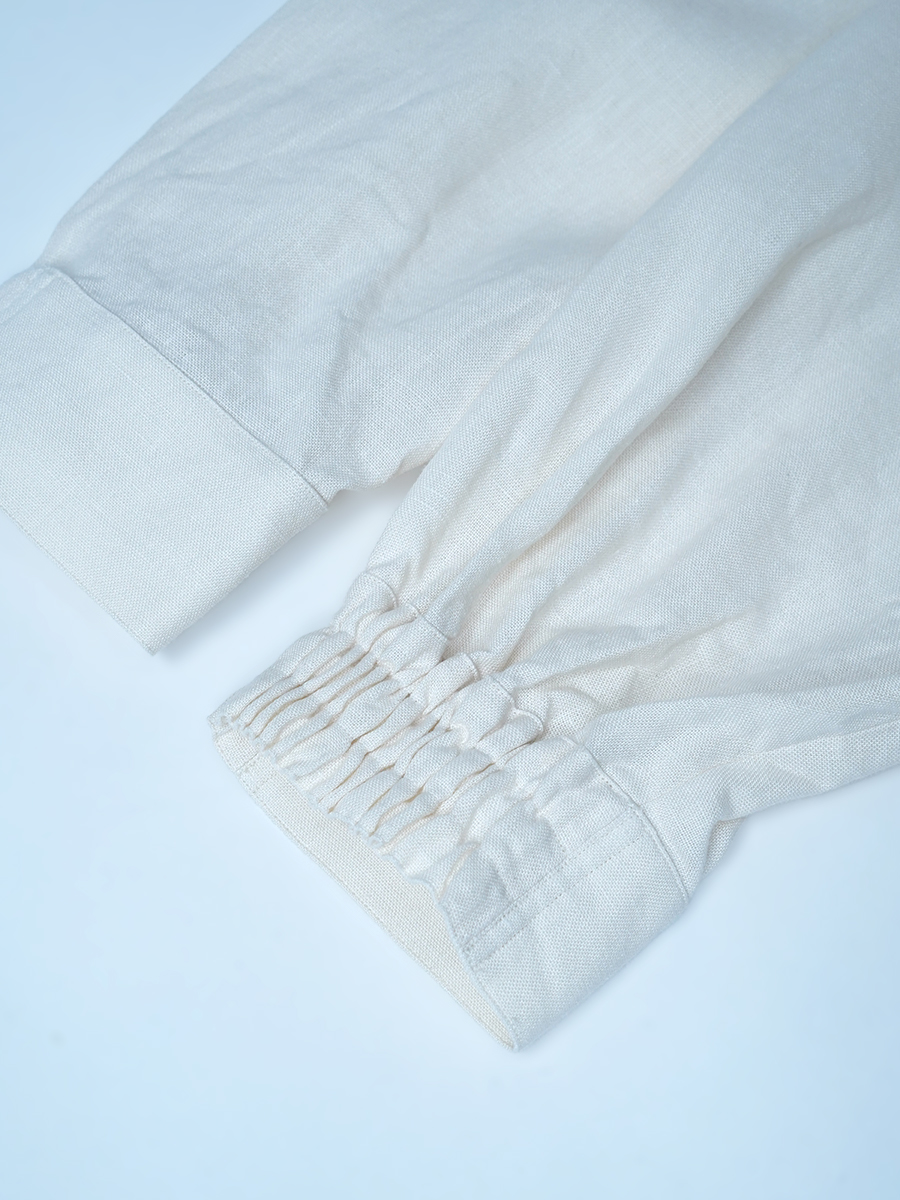 【見本品/Lサイズ】リネンスウェット リブ付き リネンプルオーバー 長袖トップス / セイロン sample-d0242