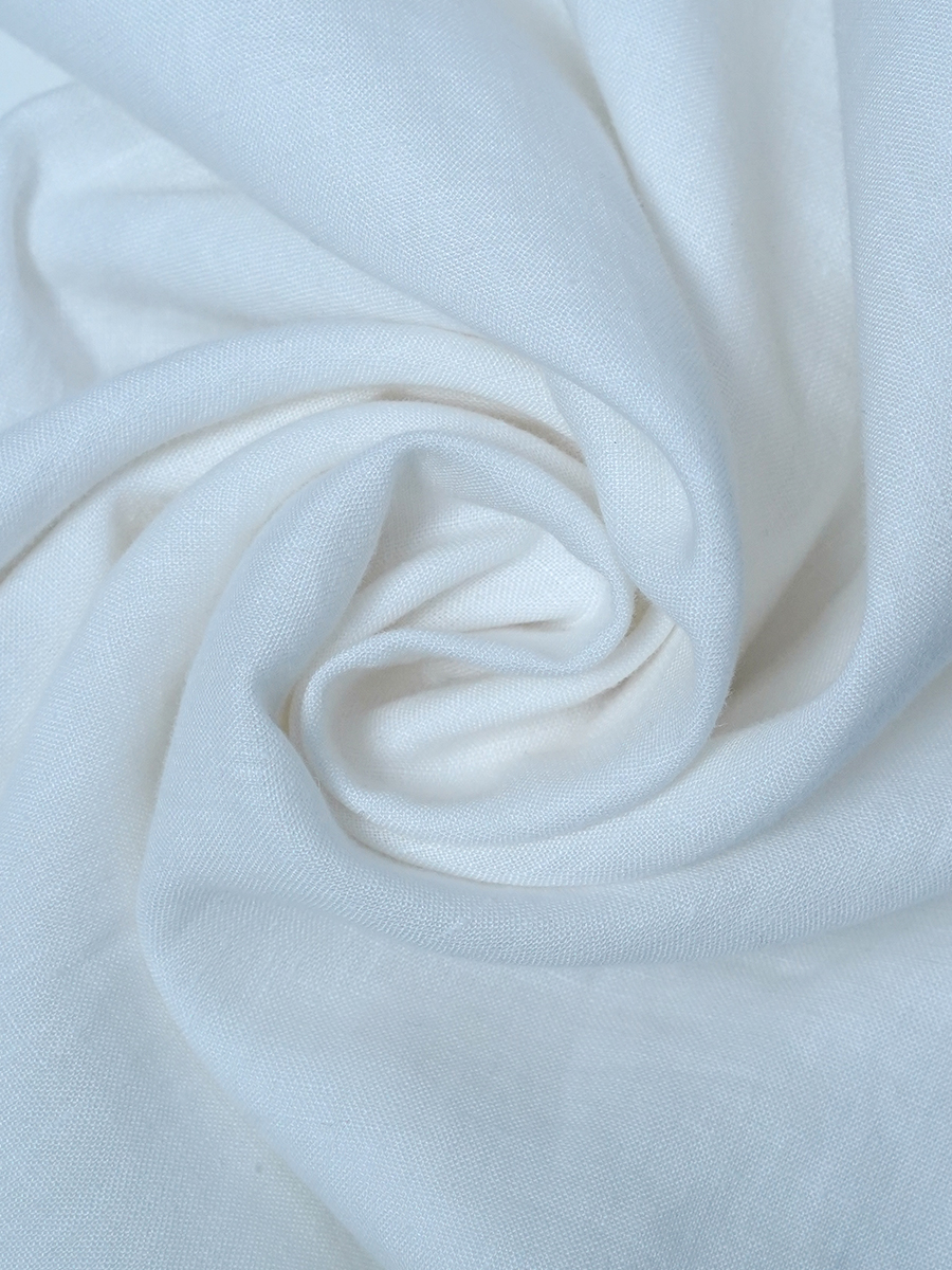 【見本品/Sサイズ】リネントップス ヘンリーネックシャツ / 白色 sample-d0249