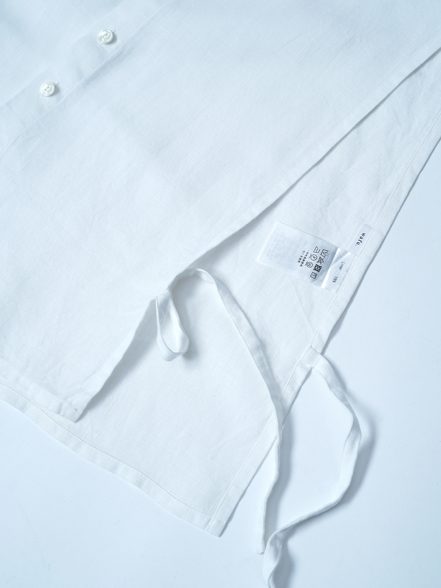 【見本品】リネンベスト 重ねるだけで雰囲気が変わる アウト使いできる つけ襟ベスト / 白色 sample-d0255
