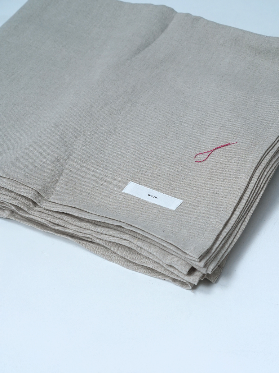 【見本品】リネン100%シーツ フラットシーツ シングルサイズ リネン寝具 / 亜麻ナチュラル sample-d0279