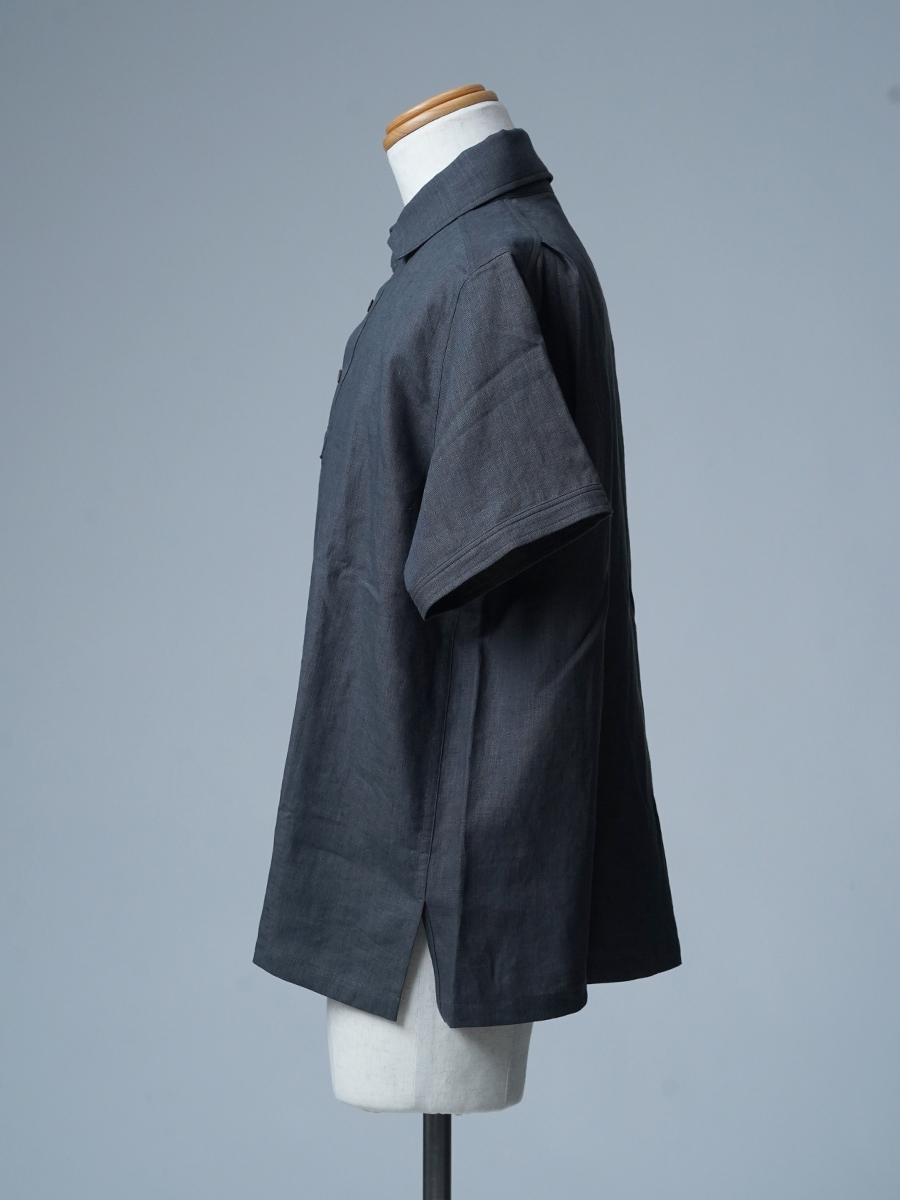 【見本品/Mサイズ】リネンポロシャツ 半袖 シャツ / グリーフラネル sample-d0283