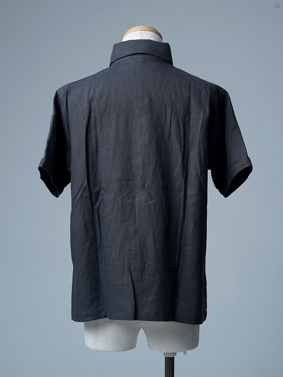【見本品/Mサイズ】リネンポロシャツ 半袖 シャツ / グリーフラネル sample-d0283