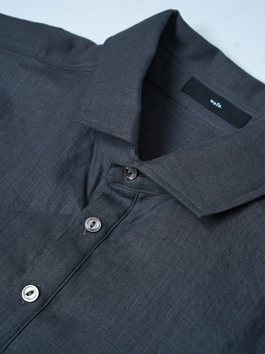 【見本品/Mサイズ】リネンポロシャツ 半袖 シャツ / グリーフラネル sample-d0283