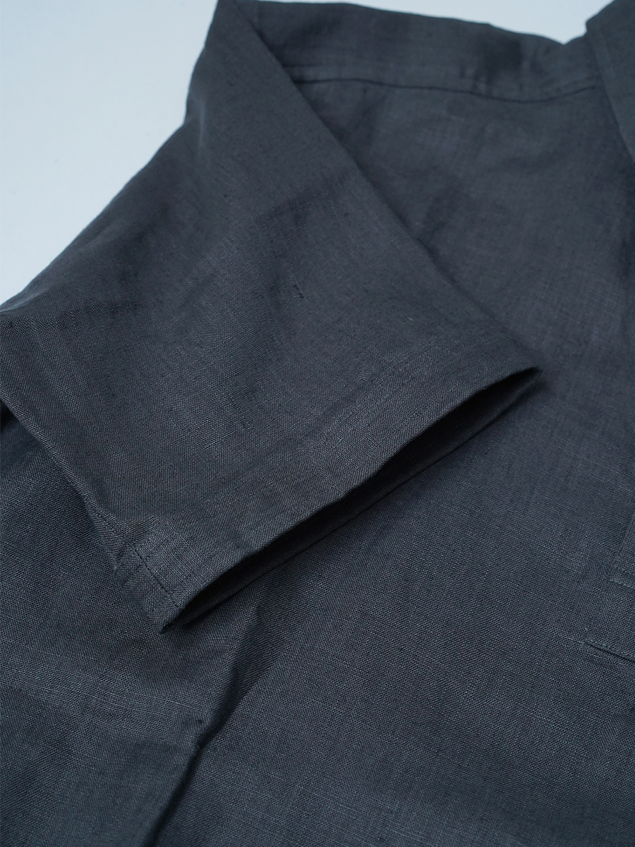 【見本品/Mサイズ】リネンポロシャツ 半袖 シャツ / グリーフラネル sample-d0283