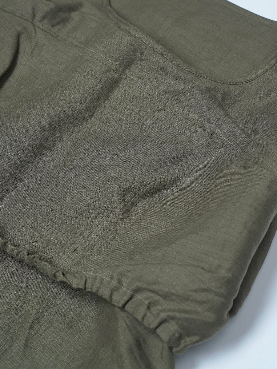 【見本品/LLサイズ】リネンタンクトップ 下着をつけずに快適に過ごせる カップなしタンク トッキノン / 藍媚茶(あいこびちゃ) sample-d0284