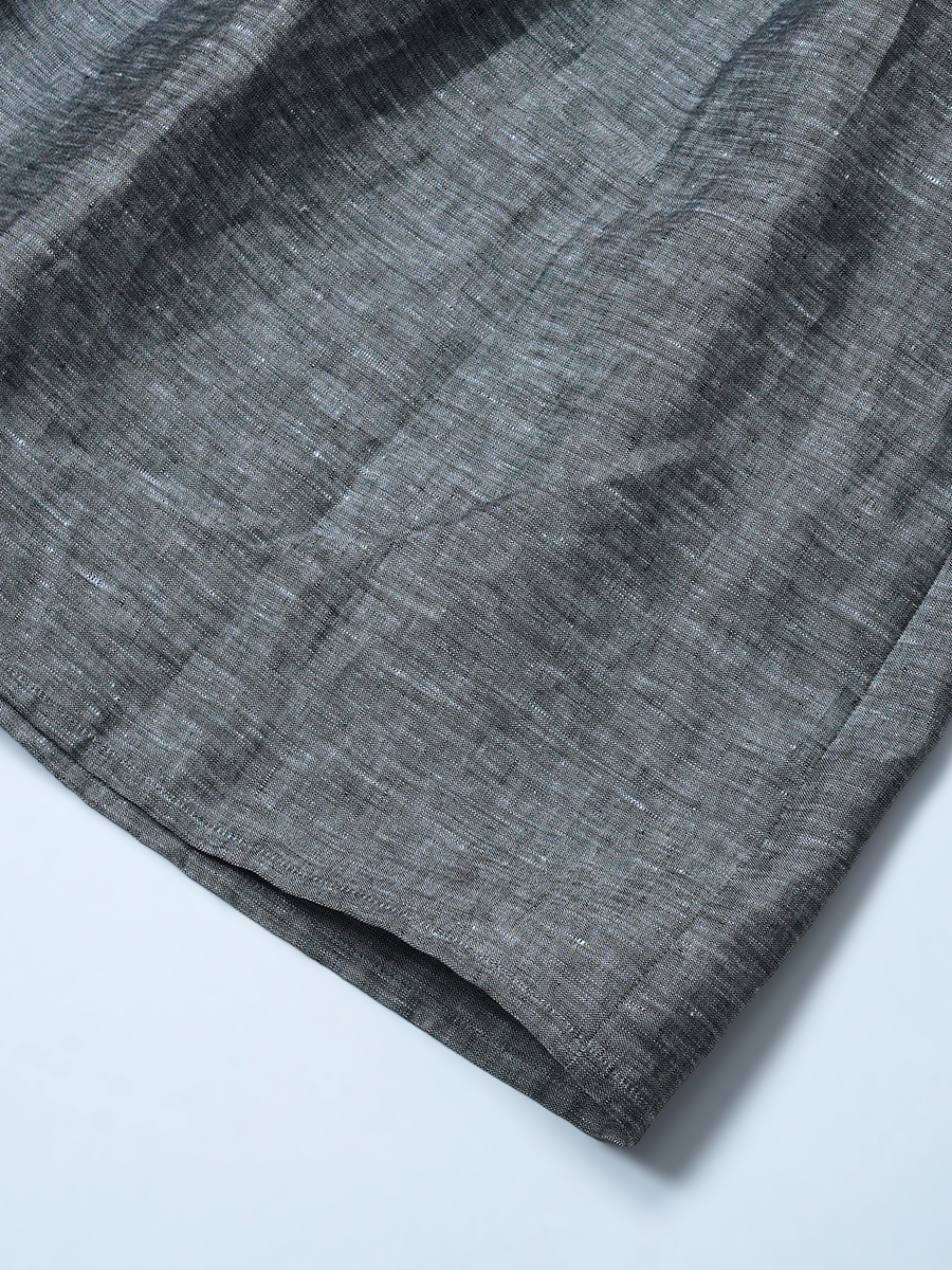 【見本品/Mサイズ】リネンドレス リネンシャンブレー キャミワンピース / チャコール sample-d0319