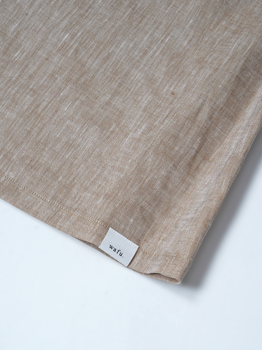 【見本品/Sサイズ】リネンタンクトップ リネンシャンブレー よしタンクNEO / ベージュ sample-d0326