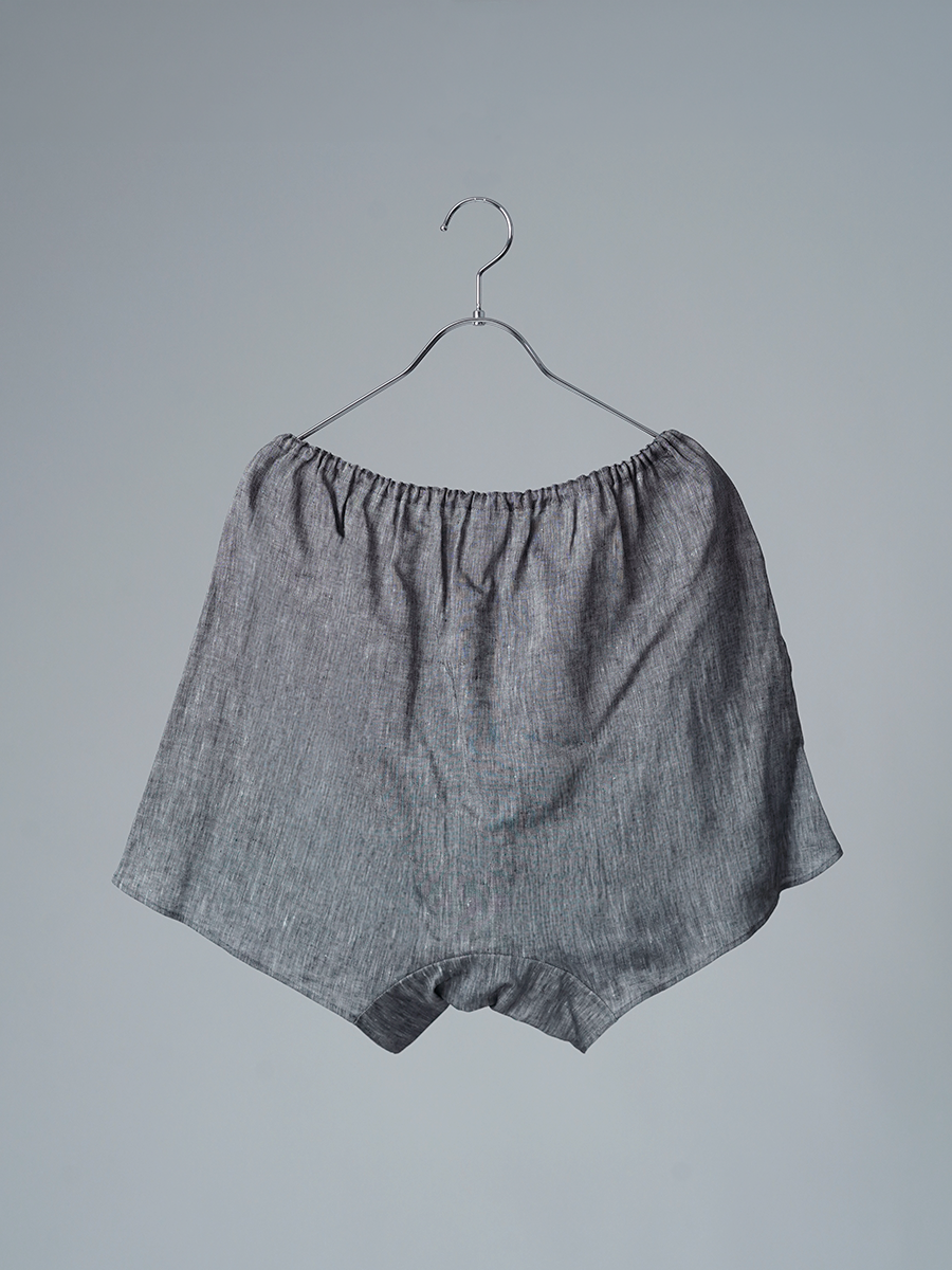 【見本品/Lサイズ】リネントランクス リネンシャンブレー 女性用トランクス / チャコール sample-d0358