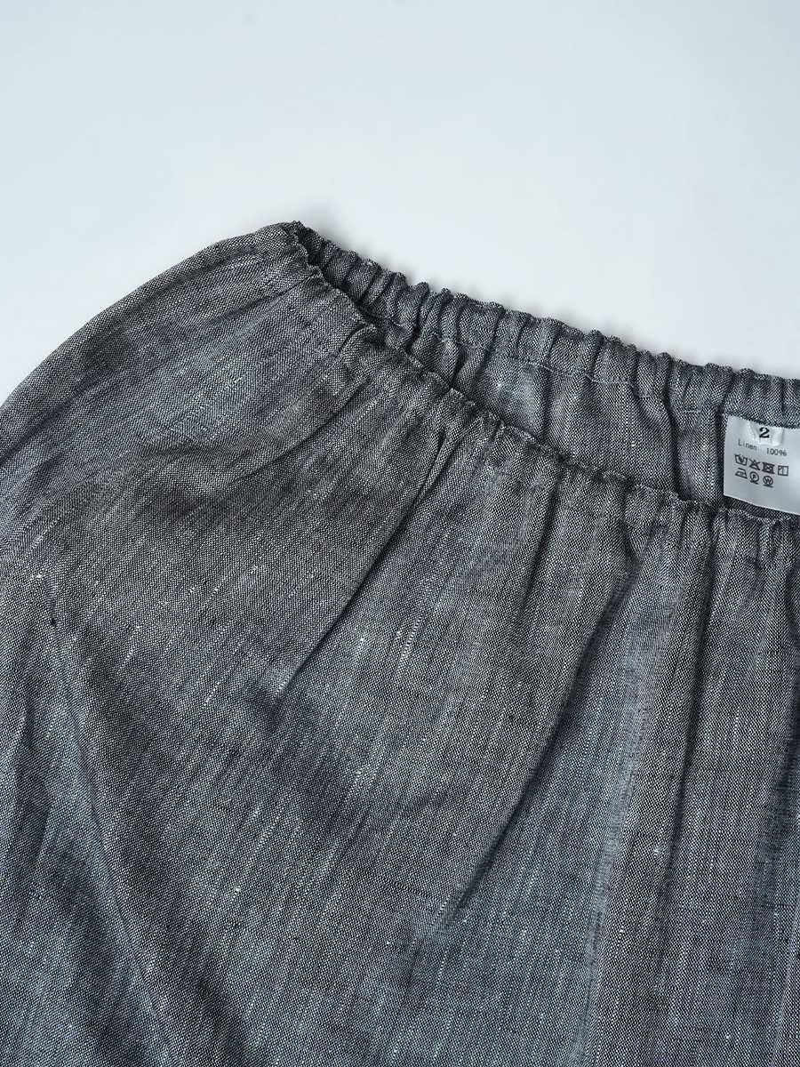 【見本品/Lサイズ】リネントランクス リネンシャンブレー 女性用トランクス / チャコール sample-d0358