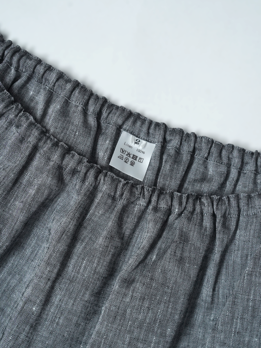 【見本品/Lサイズ】リネントランクス リネンシャンブレー 女性用トランクス / チャコール sample-d0358