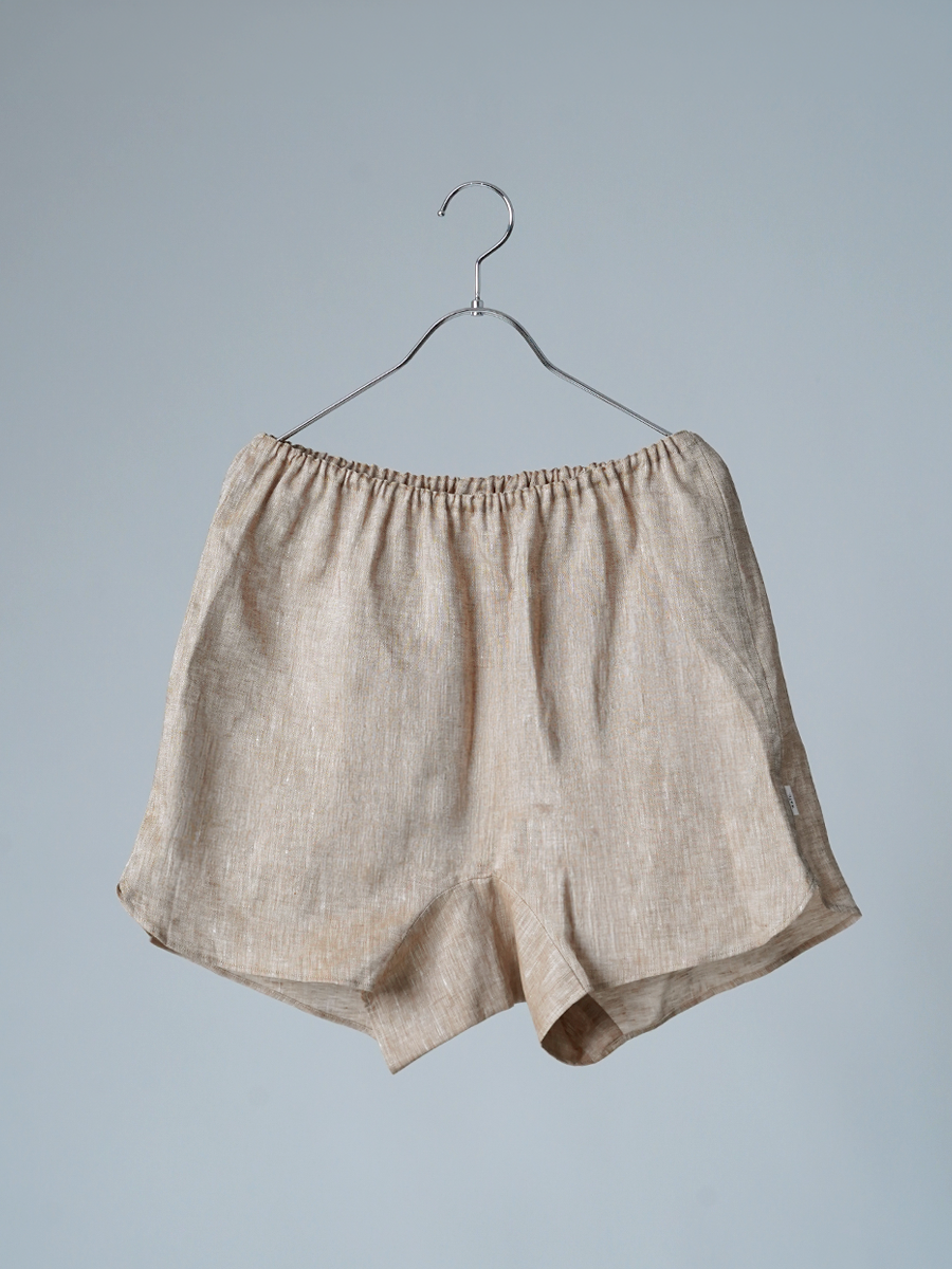 【見本品/Lサイズ】リネントランクス リネンシャンブレー 女性用トランクス / ベージュ sample-d0380