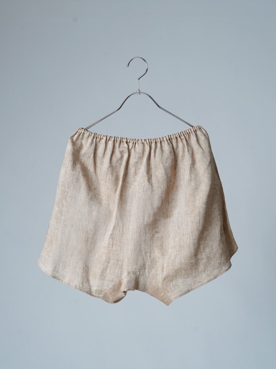 【見本品/Lサイズ】リネントランクス リネンシャンブレー 女性用トランクス / ベージュ sample-d0380