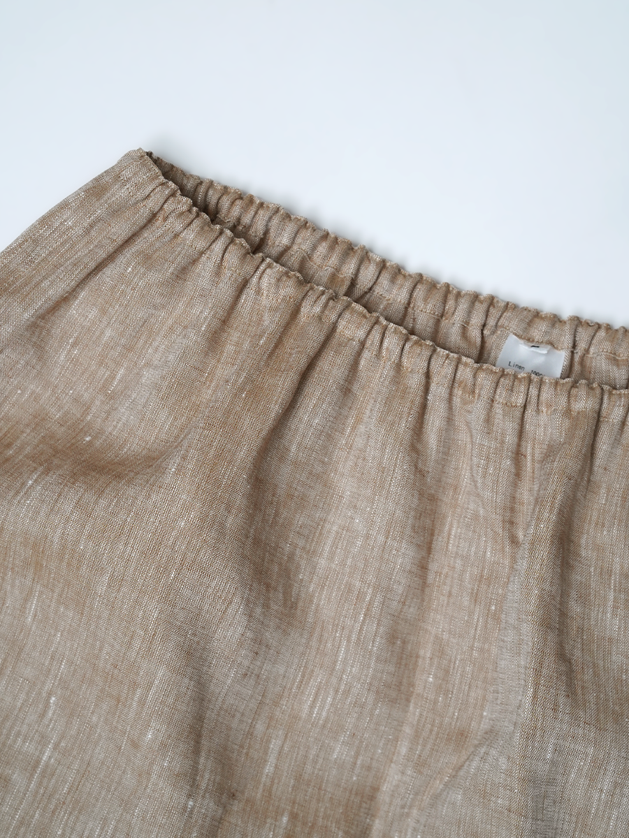【見本品/Lサイズ】リネントランクス リネンシャンブレー 女性用トランクス / ベージュ sample-d0380