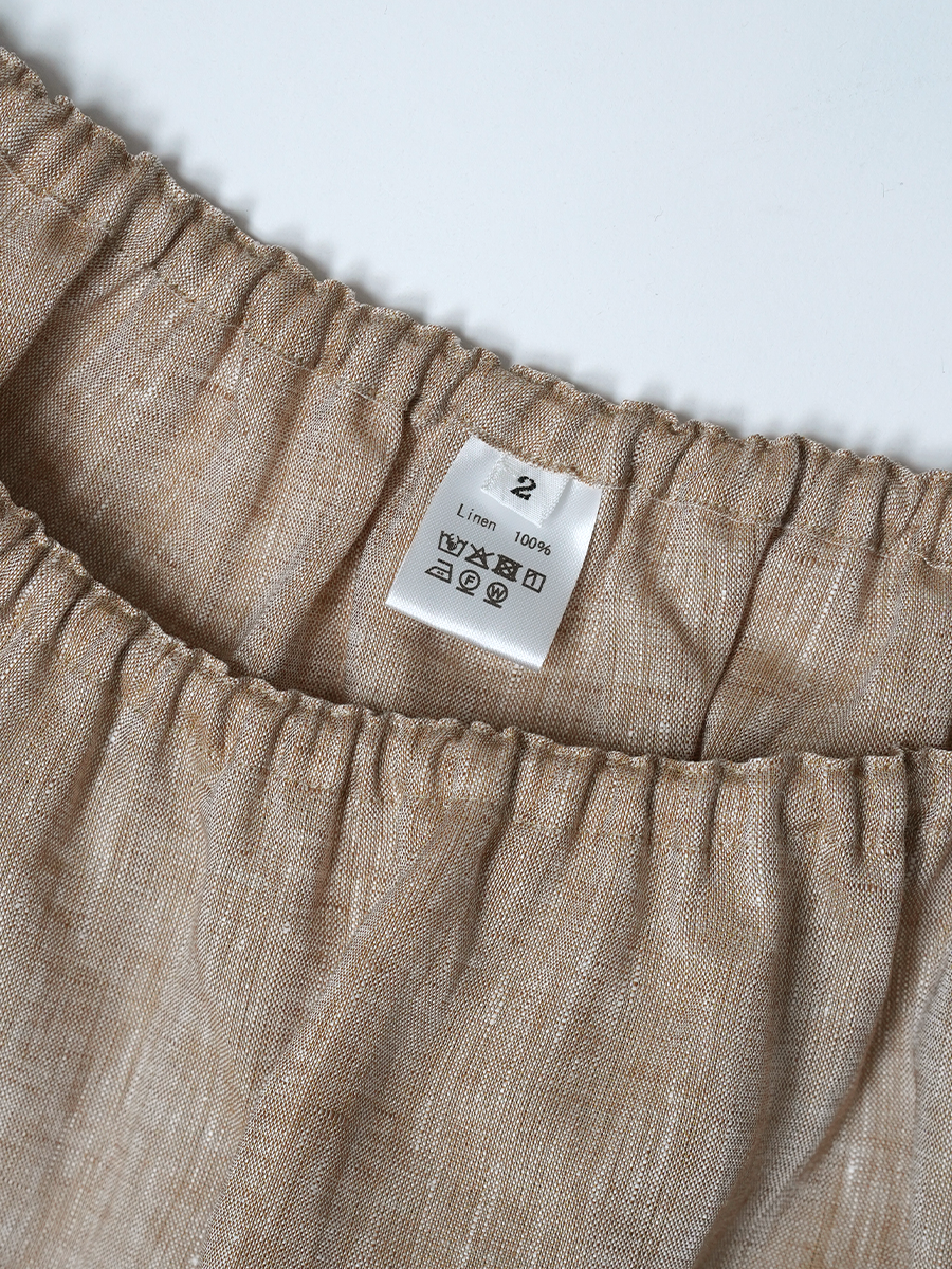【見本品/Lサイズ】リネントランクス リネンシャンブレー 女性用トランクス / ベージュ sample-d0380