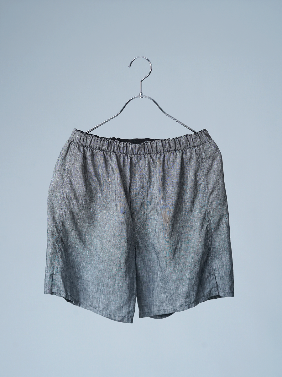 【見本品/Mサイズ】リネントランクス リネンシャンブレー トランクス / チャコール sample-d0394