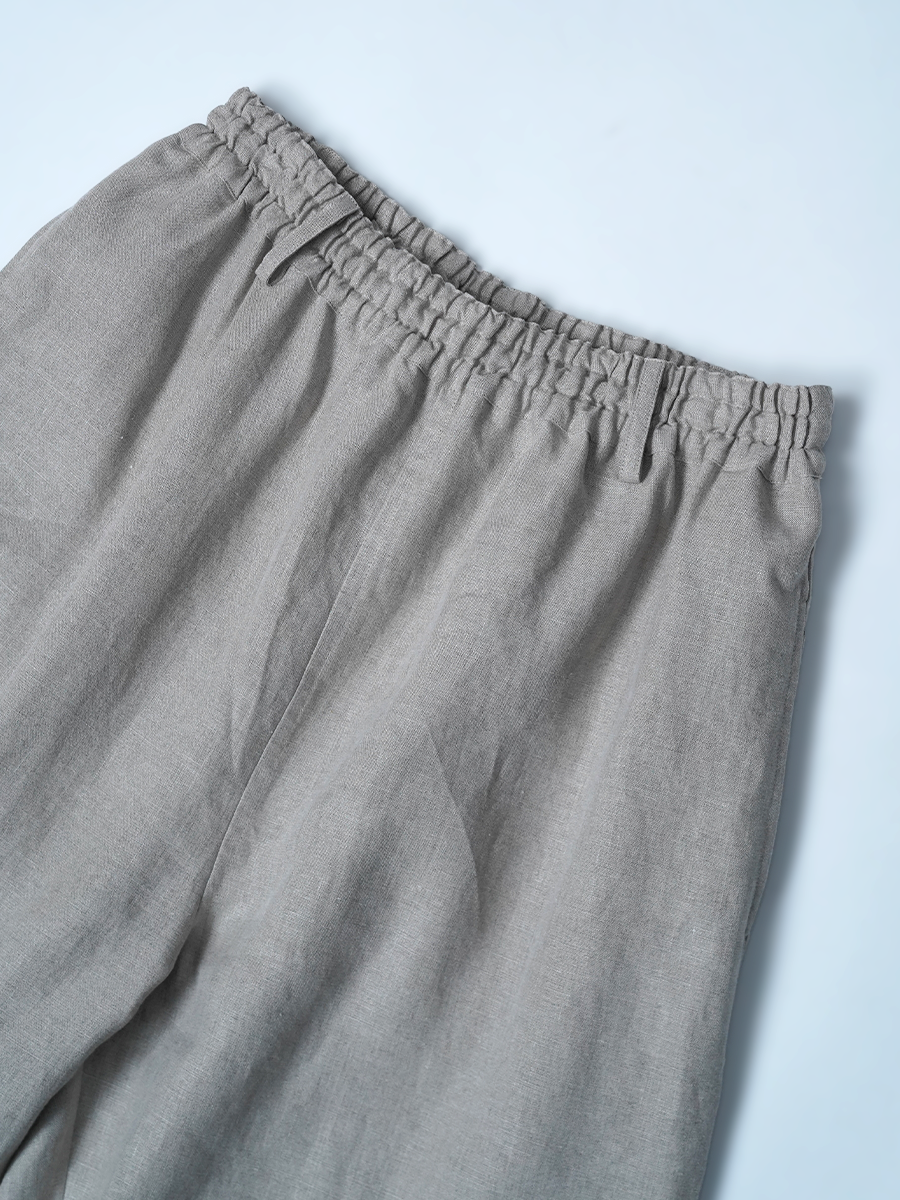 【見本品/Mサイズ】リネンパンツ テーパードパンツ / 亜麻ナチュラル sample-d0400