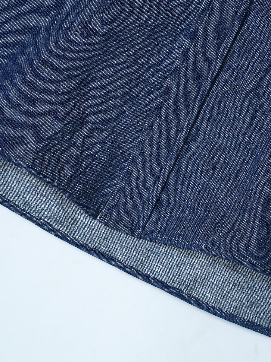 【見本品】リネンシャツ 薄リネンデニム ビックシャツ / インディゴ sample-d0417
