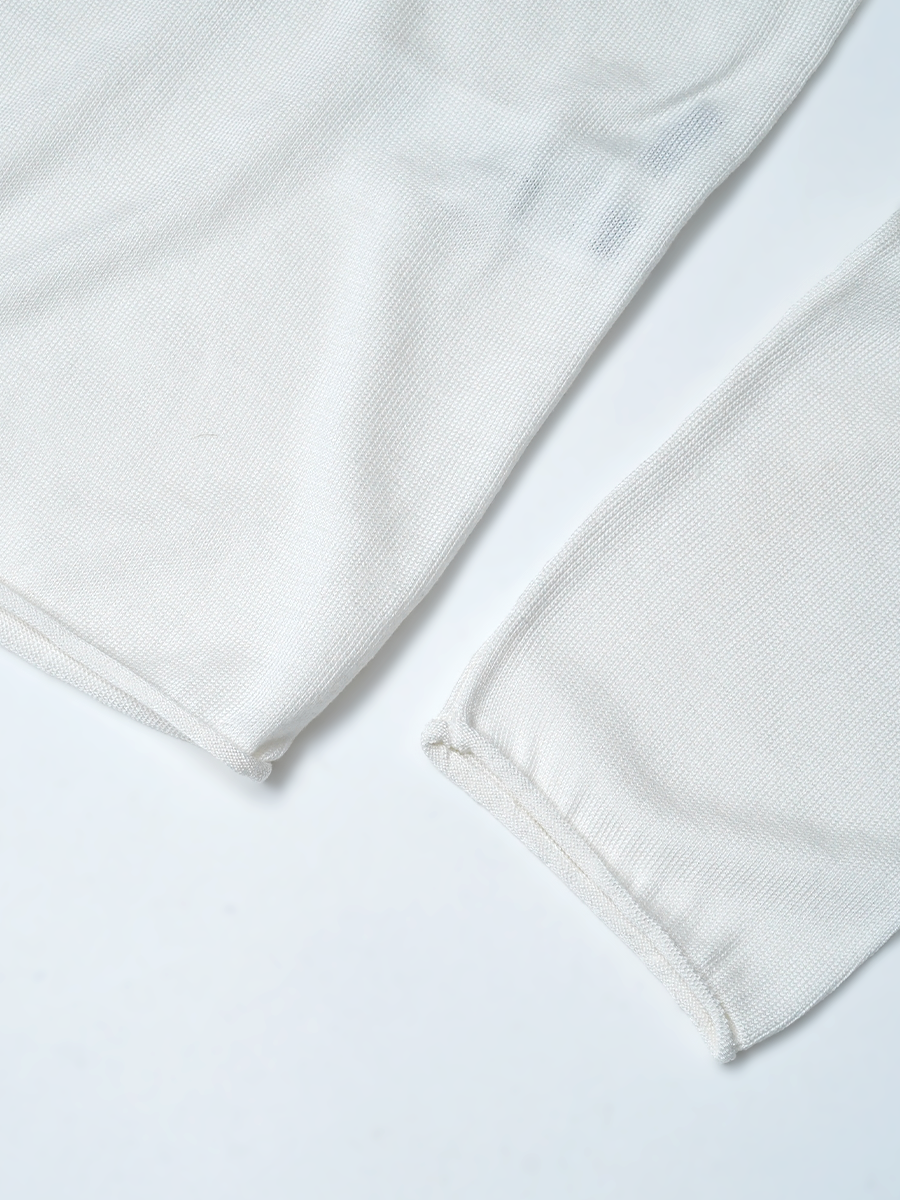 【訳あり見本品/Lサイズ】カシミヤ70%×シルク30% カシミヤシルク インナーセーター クルーネック / 生成り sample-d0451